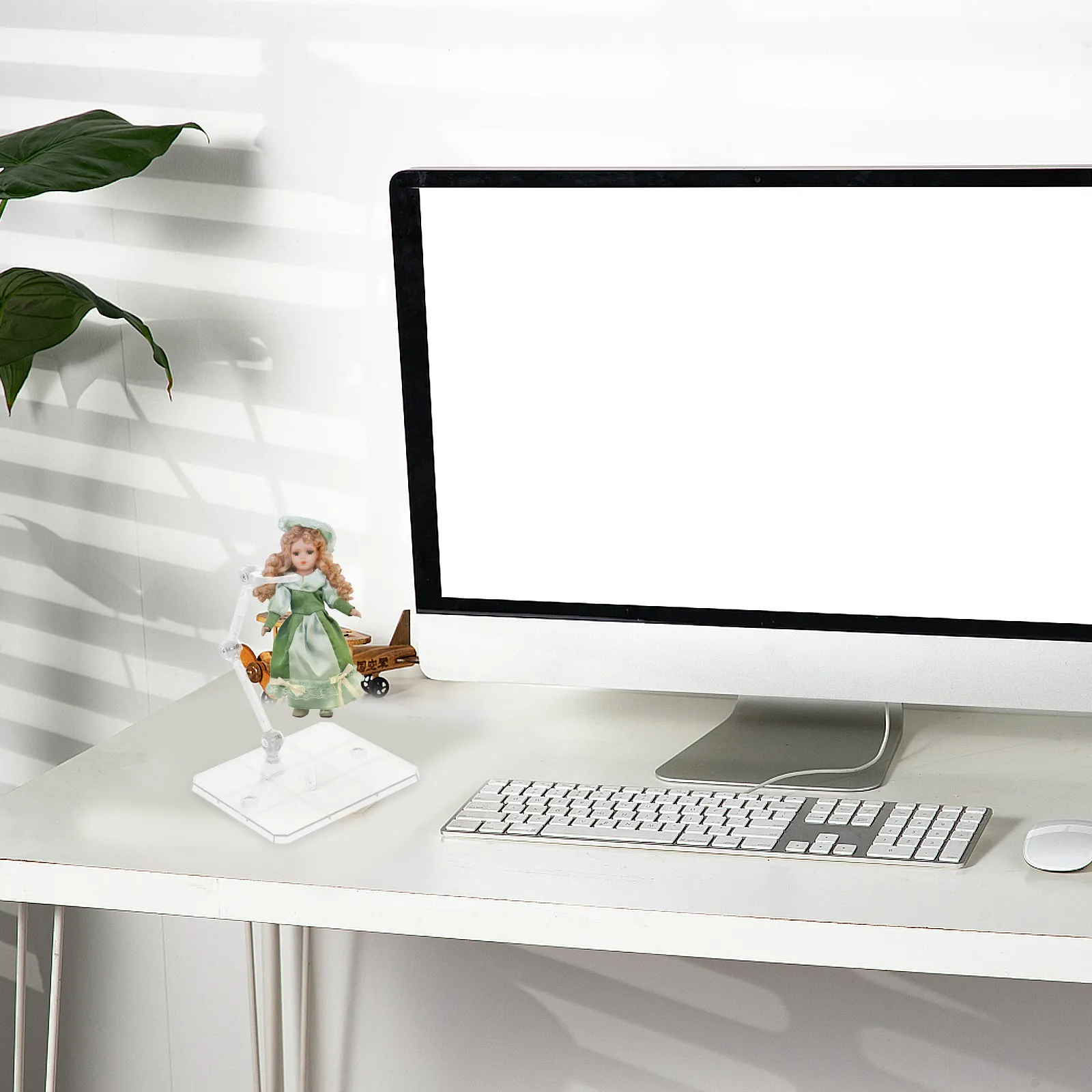 

4Pcs Adjustable Figure Holders Action Display Stands Plastic Support Frames Stable Desktop Display Shelf for Collectors