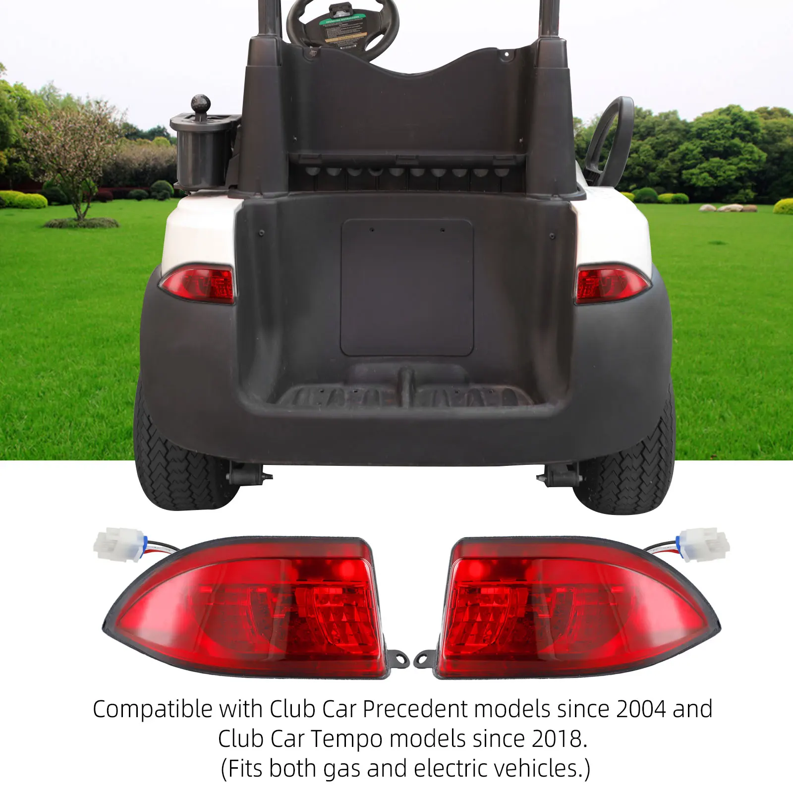 Roykaw Golf Cart Taillights for Club Car Precedent 2004+ & Tempo 2018+ , OEM# 102529001, 102528901