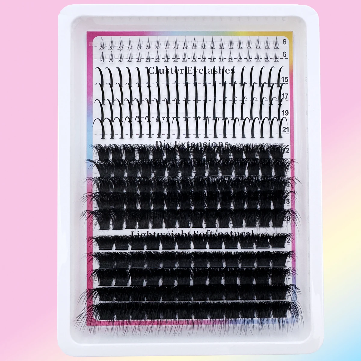 4 Stile Manga Wimpernbüschel, Einzelne Wimpernbüschel mit Spitzen, Spikes + Untere Wimpern + 60D-200D Natürlicher Look, 6-21mm Gemischte Längen – Detail 9
