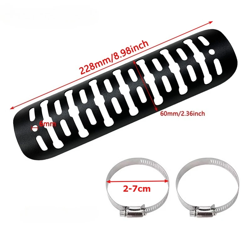 Universal Exhaust Pipe Heat Shield Anti-Burn Cover for Harley Chopper Bobber Cafe Racer