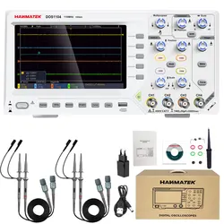 HANMATEK DOS1104 Standardowy zestaw oscylatora cyfrowego 110 MHz 4-kanałowy oscyloskop 1GS/s z 7-calowym ekranem TFT