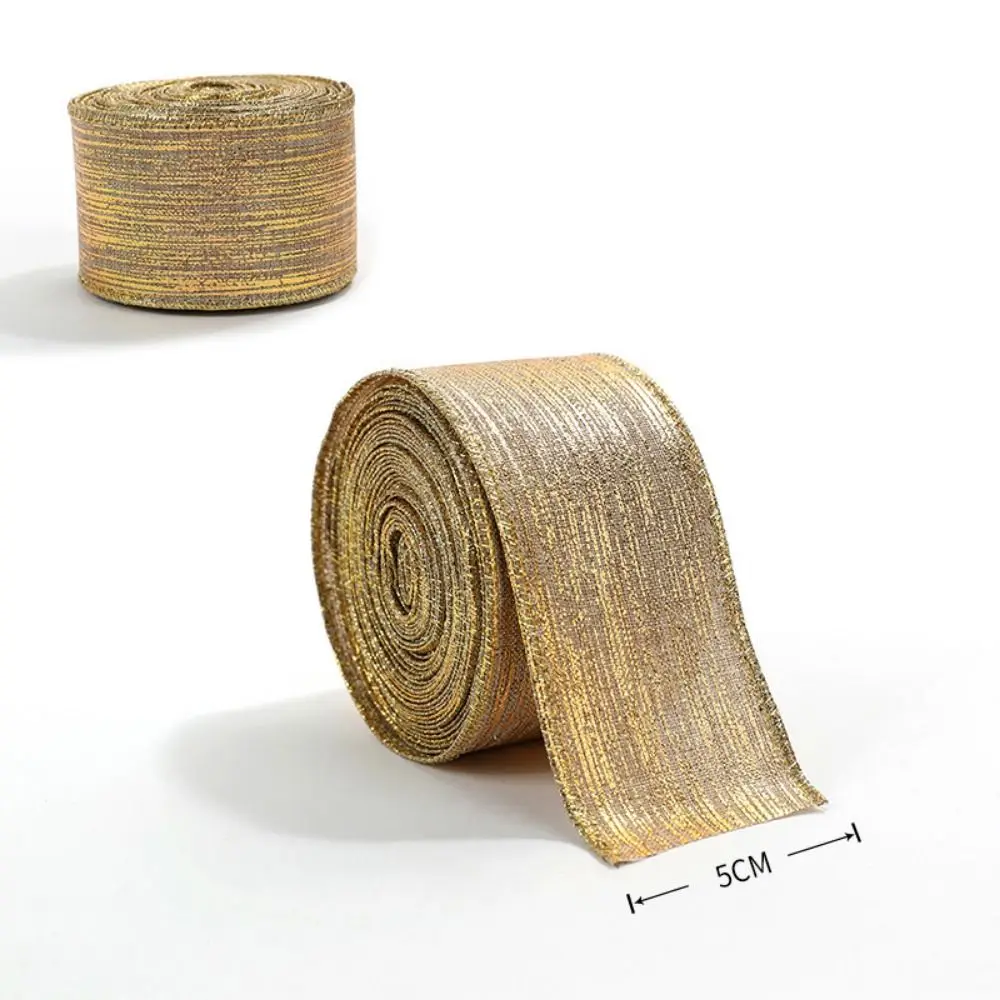 New 2m Christmas Ribbon DIY Xmas Gift Fabric Swirl Ribbon Christmas Tree Ribbon Lmitation Linen Burlap Ribbon