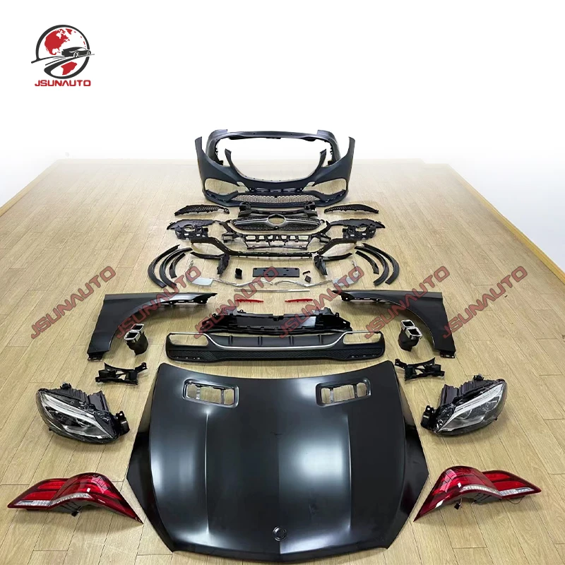 Upgrade Tuning Part GLE63 Style Front Rear Bumper Fenders HeadLight For 12-15 ML350 ML400 Facelift Engine Hood Body Kit