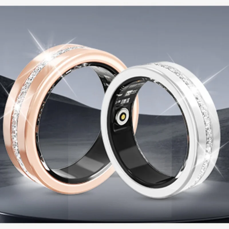 

With Diamond Oem Odm Manufacturers 2025 Smart Health Fitness tracker Ring with App for Women Men Size 6-10