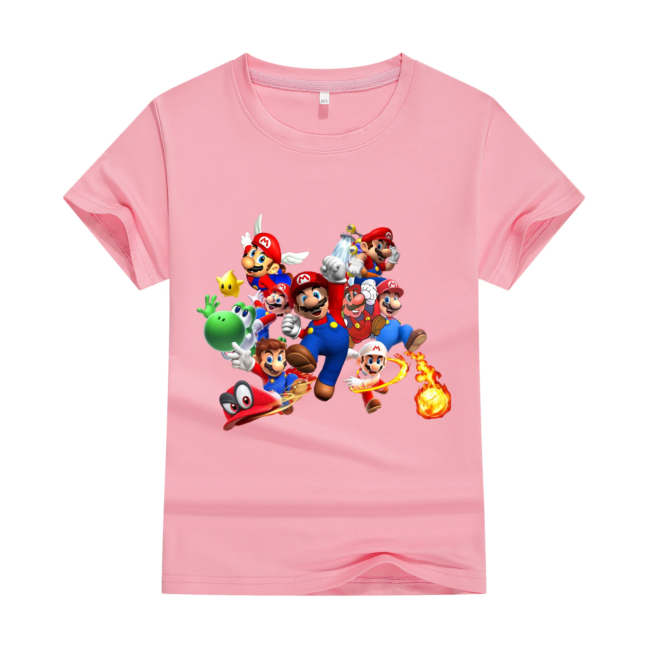 تي شيرت للأطفال ماريو 2025 ملابس علوية صيفية للرجال Y2k برقبة دائرية ملابس الشارع ملابس لويس أنيمي مغامرة قطن كلاسيكي #2