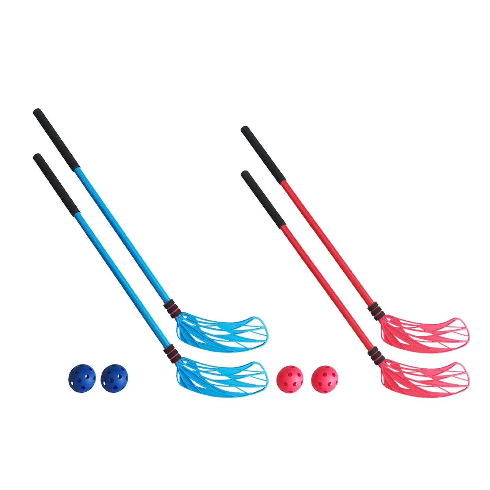 2x Floor Hockey Stick Set Preschool Interactive Game Sensory Training Tool Kids Hockey Game for Youth Boys Girls Indoor Outdoor