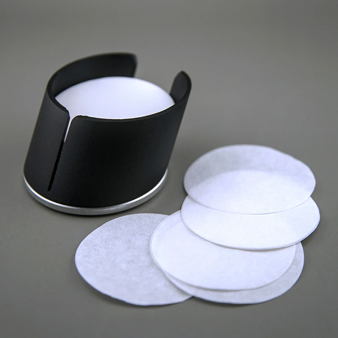 MADBALL Round Coffee Filter Paper Storage Box 100pcs, Metal Case Filter Paper Holder Container for 58mm Espresso Protafilter