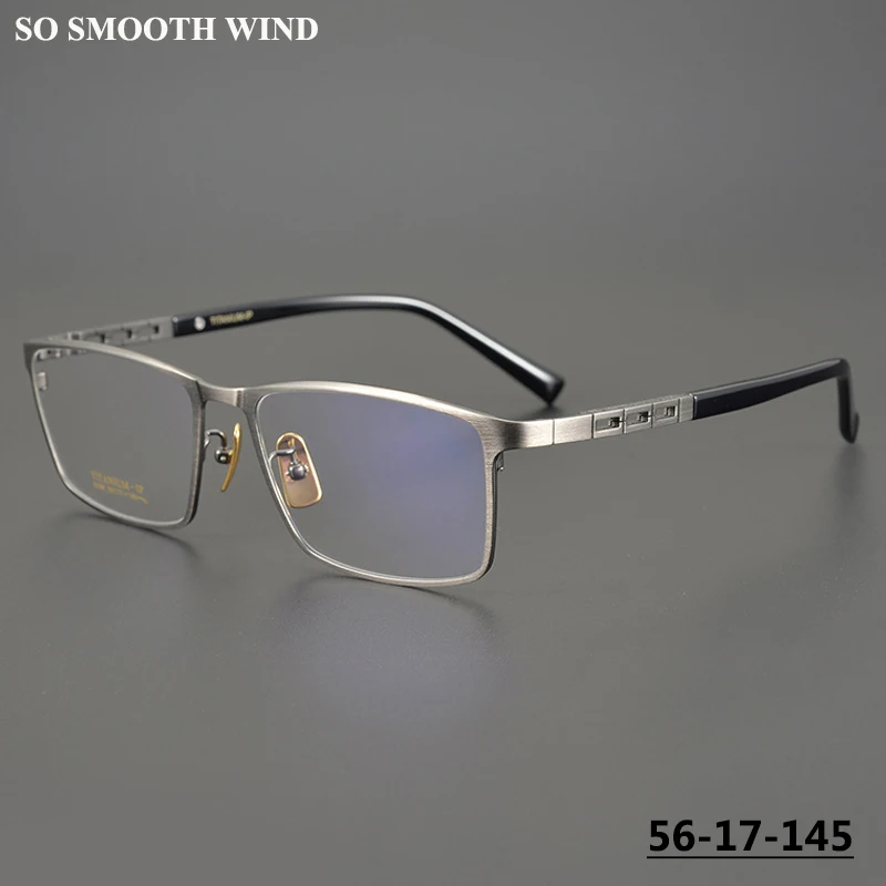 

Мужские квадратные очки из чистого титана, сверхлегкие деловые очки, эластичные очки для ног, мужские модные очки в полной оправе