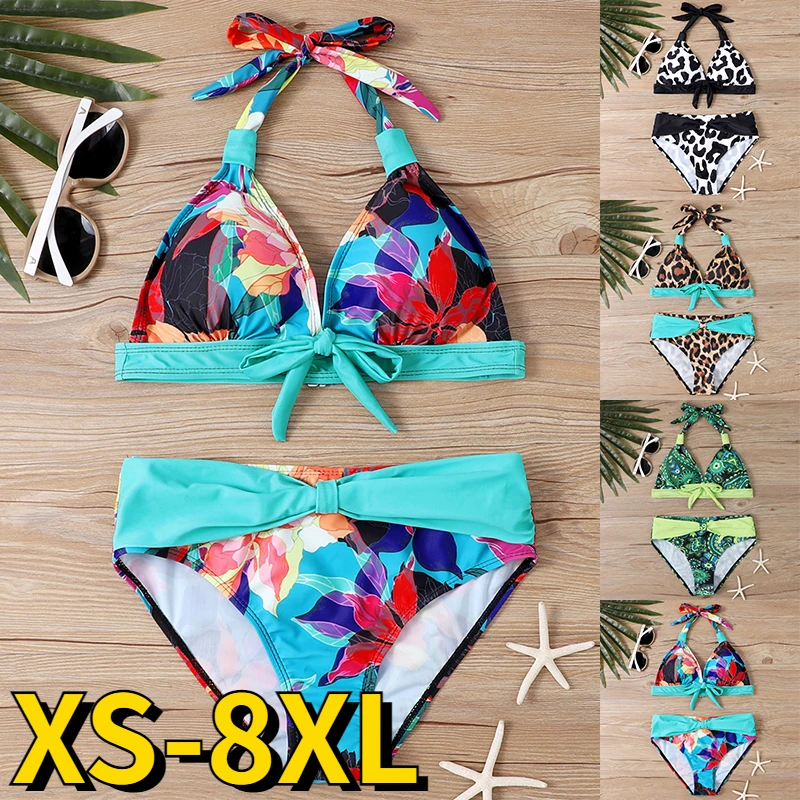 2023 New Swimsuit Female New Design Printing Bikini Swimwear Summer Two Piece Set Bath Suit Women Retro High Waist Bathing Suit