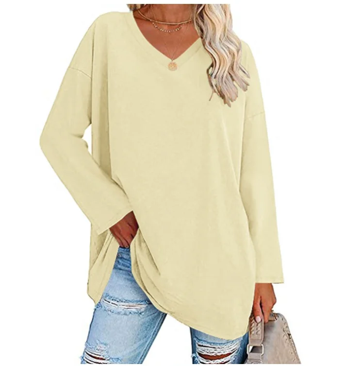 Frauen Langarm T-Shirt Frühling Herbst solide Slim Fit Freizeit hemden weibliche Pullover Basic T-Shirt y2k Kleidung Streetwear Crop Tops – Detail 18