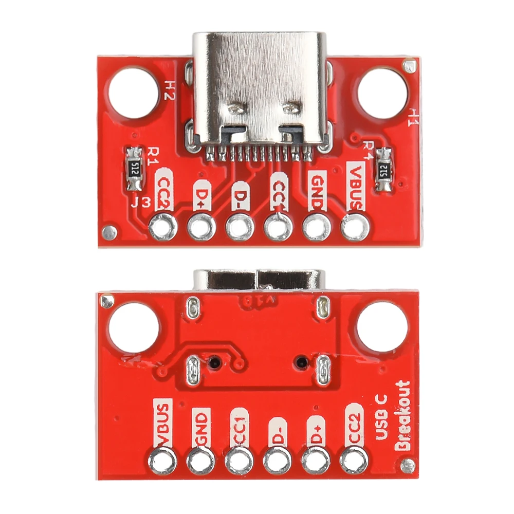 1-5PCS USB Type C Connector Board 3.1 Serial Basic Breakout Female Connector Breakout Board Red Adapter Board