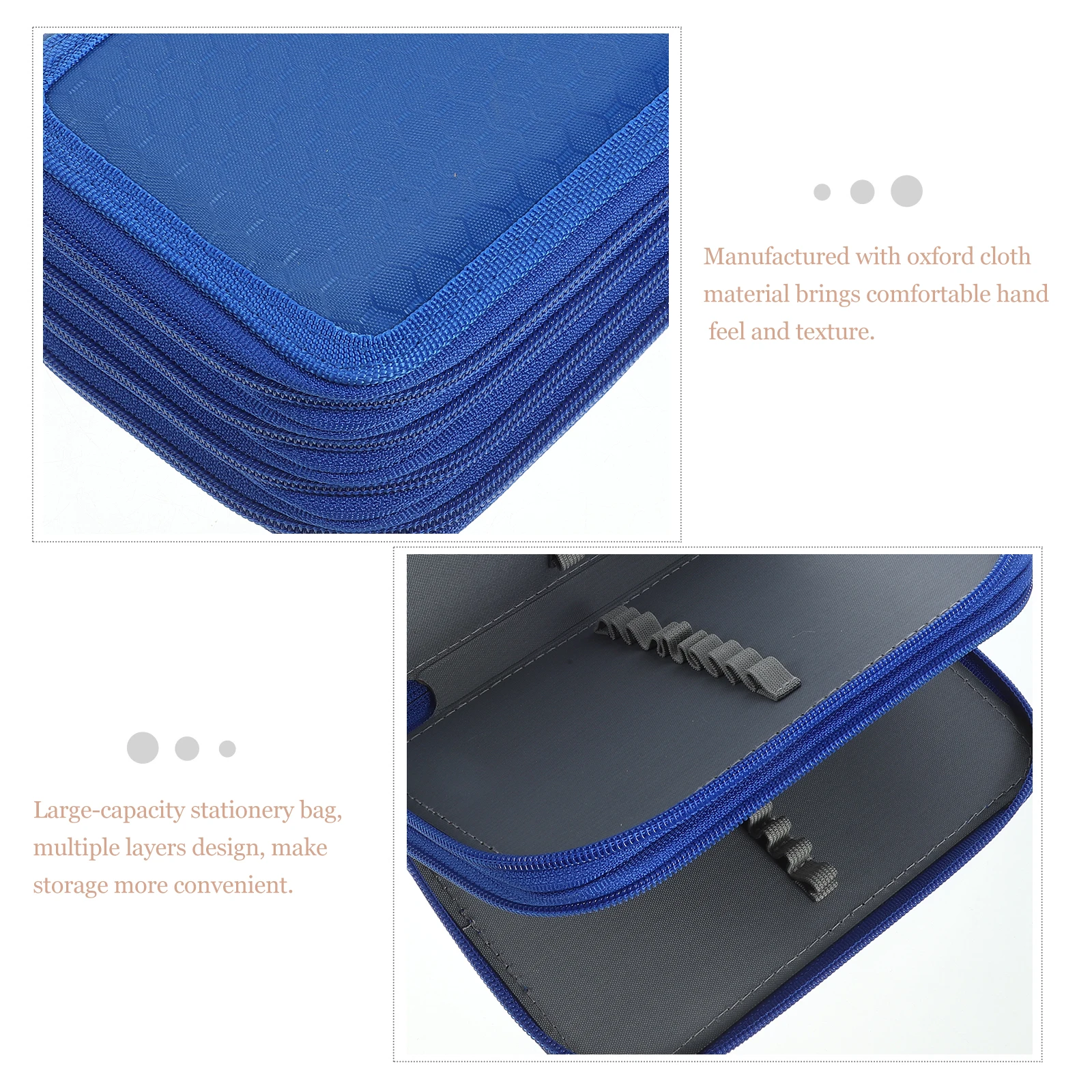 

Pencil Bag Stationery Case School Multi-layer Big Capacity Supplies Blue Multifunctional Pencils Pouch Student