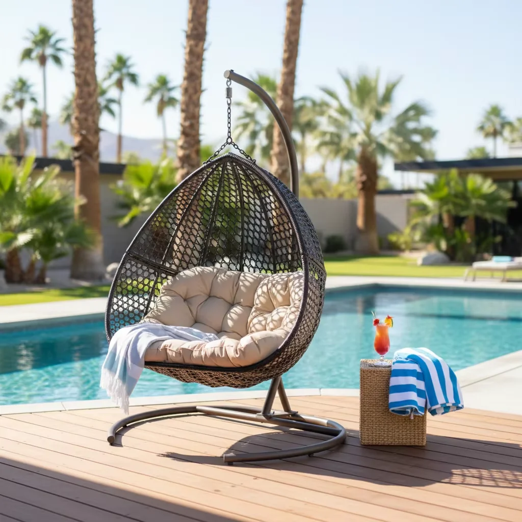

# Outdoor Rattan Patio Hanging Double Egg Chair