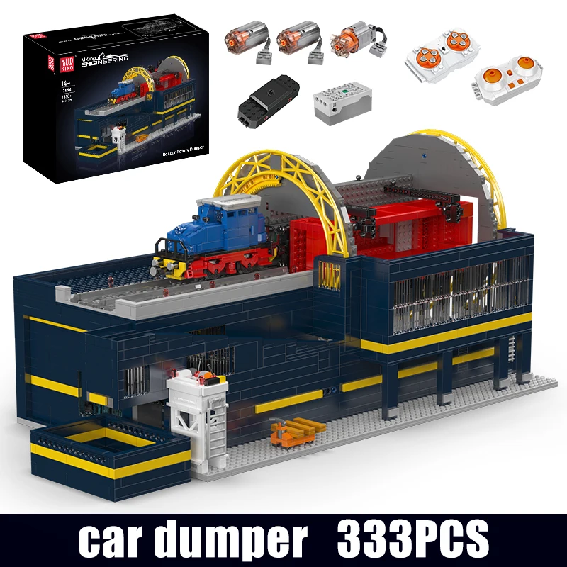 Mould King 17094 Technische Trein Speelgoed De Gemotoriseerde Treinwagen Rotatie-Dumper Bouwblok Assemblage Locomotief Steentjes Kindercadeau