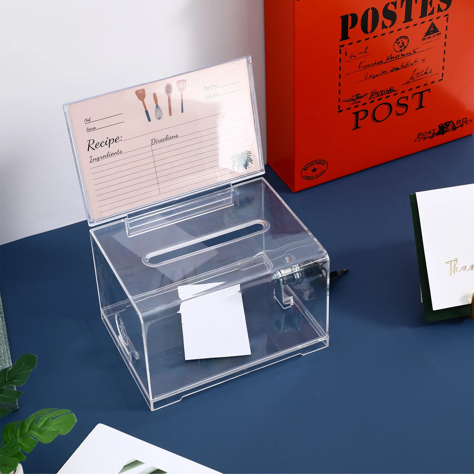 

Clear Suggestion Box Ballot Raffle Storage Boxes Clear Acrylic Box Donation Box For Fundraising with Lock Money Ticket Container