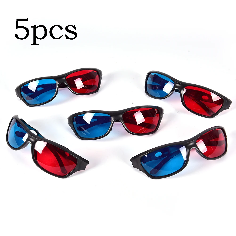 5pcs Black Frame Universal 3D Plastic Glasses/Oculos/Red Blue Cyan 3D Glass Anaglyph 3D Movie Game DVD Vision/cinema - view 2