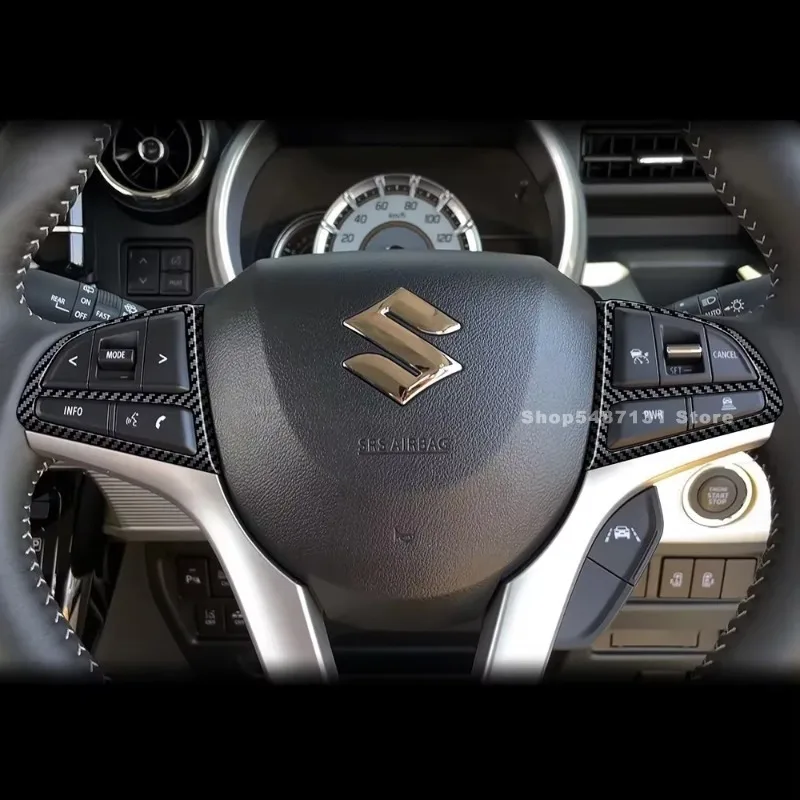 Car Steering Wheel Decorative Sequins Steering Button Frame Cover Trim for Suzuki Spacia Interior Accessories 2017-2023