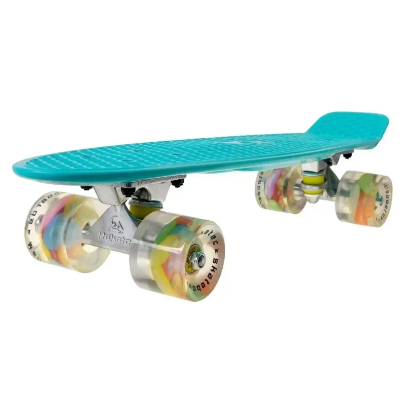 22 inch skateboard plastic fish board new four wheel water printing wheel skateboard high bounce skateboard wheel