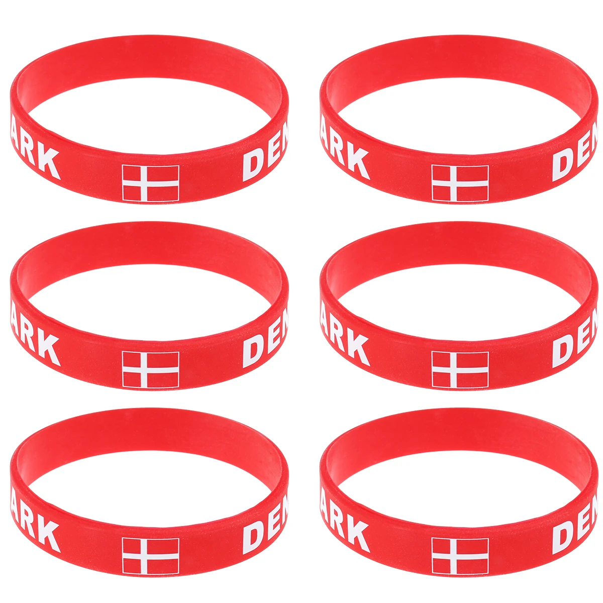 

6 Pcs Football Silicone Bracelet Wrist Band Sweat Bands Wristbands National Flag