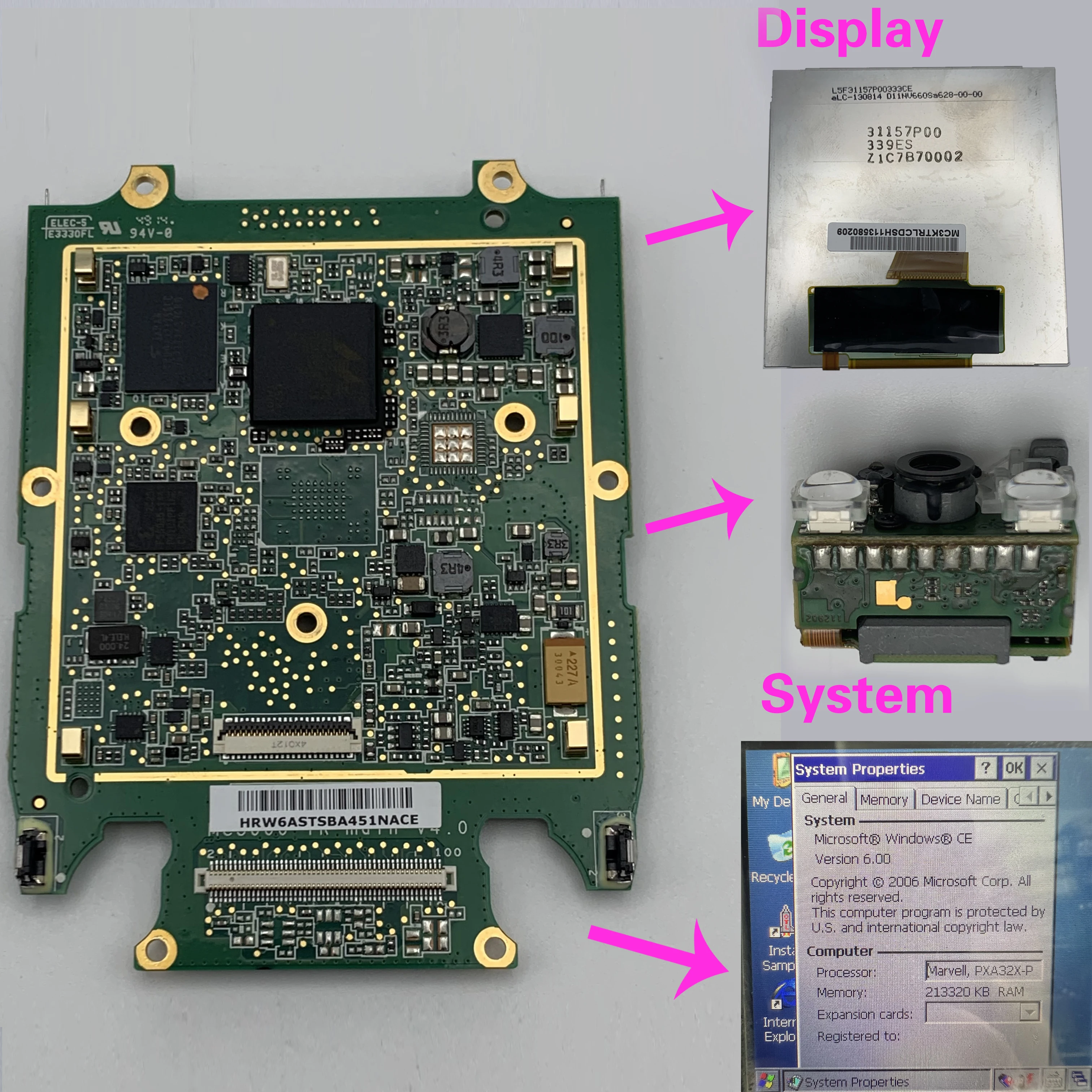 Mianboard for Symbol Motorola MC3190 MC3190S Scan Engine SE4500 Win CE6.0 Screen PN：31157P00