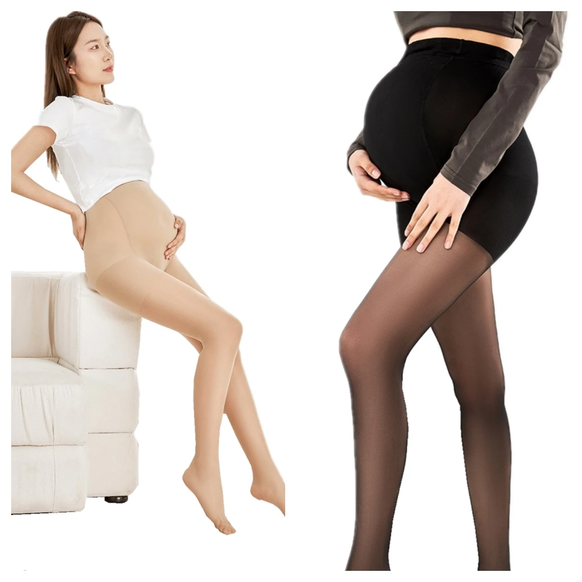 1pc Adjustable Maternity Leggings Pregnancy Clothes Maternity Pants Women Pantyhose Silk Stockings Ultra-Thin Transparent