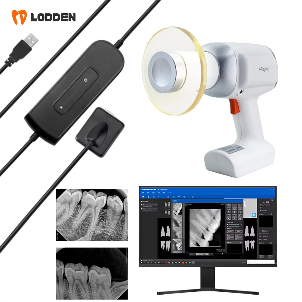 LODDEN Portable Dental Digital X-ray with Sensor for Medical High Frequency Handheld X-Raying Machine HD Image Dentistry Tools