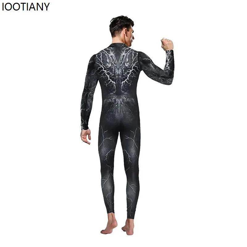 Superheld Cosplay Overall Halloween Film Cosplay Catsuit Unisex Festival Party Zentai Anzug Rave Radsport Outfit brennende Männer Set