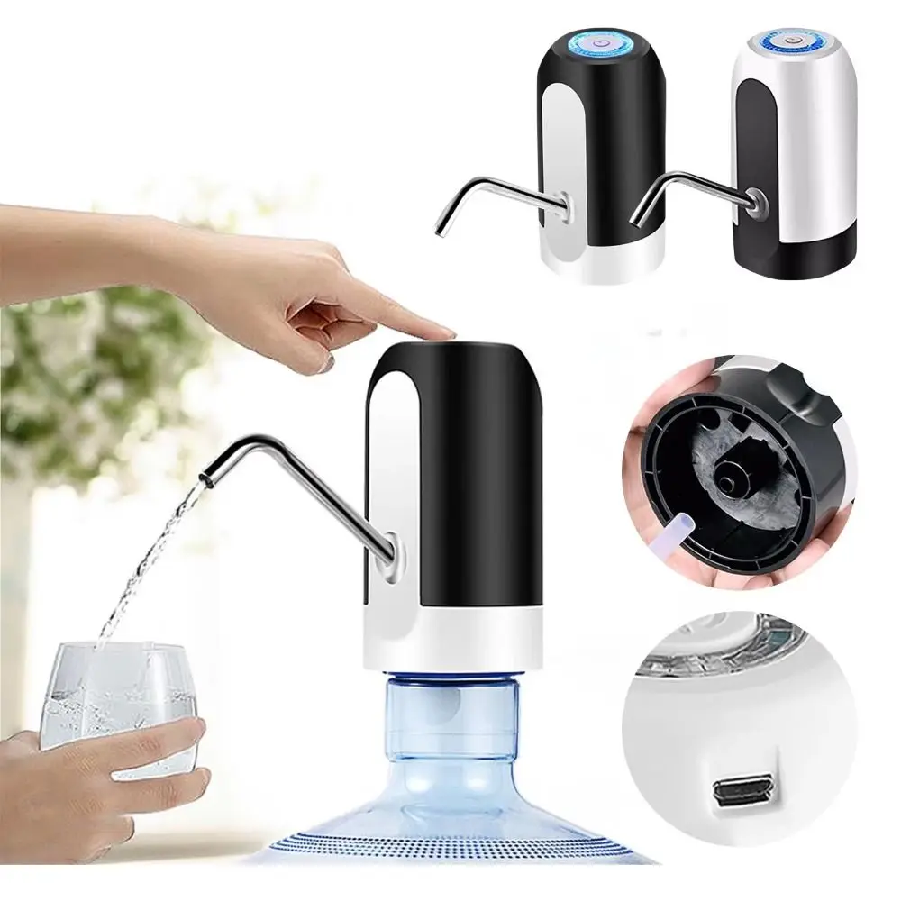 Barreled Water Bottle Pump One-button Switch With Extension Hose Electric Water Dispenser Automatic USB Rechargeable