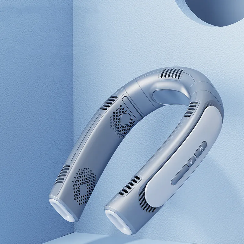 2023พัดลม USB แบบพกพาคอแขวนพัดลมเครื่องปรับอากาศพกพาแบตสำรอง4000MAh พัดลมสำหรับกีฬาฤดูร้อน