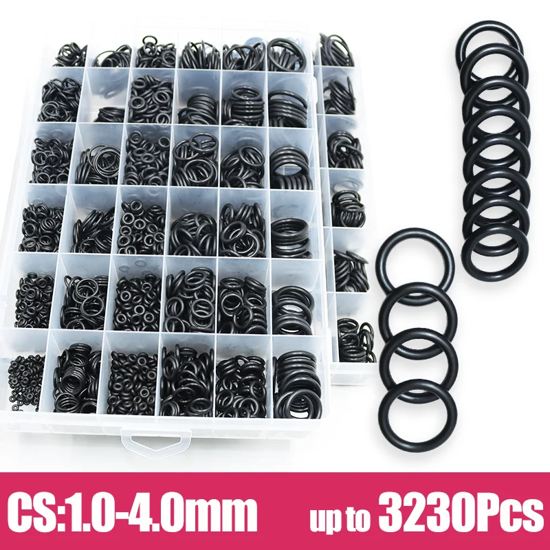 

CS 1/1.5/2.0/2.4/3.1/4.0 Rubber O-ring Sealing Washer Black NBR O Ring Plumbing Gaskets Oil Resistant High Temperature Oring Kit