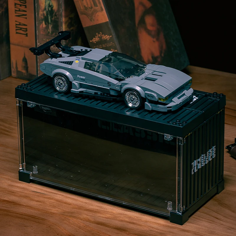 M1 Retro Sportwagen Bouwsteen Creatief assemblagemodel ornamenten Container DISPLAY BOX Speelgoedjongenscadeau