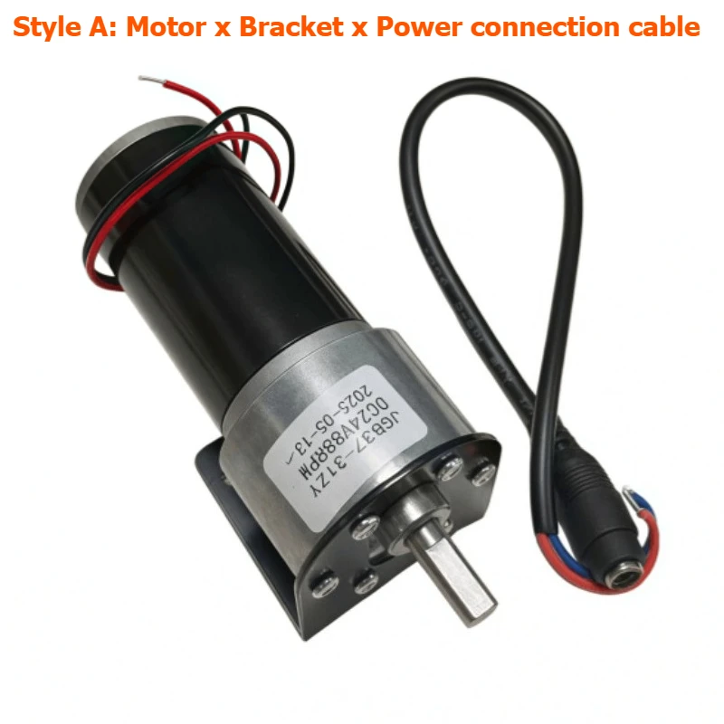 JGB37-3157 Miniature DC Speed Reduction Motor 12V 24V with Speed Controller, Bracket, Power Cord, Adjustable Power Supply
