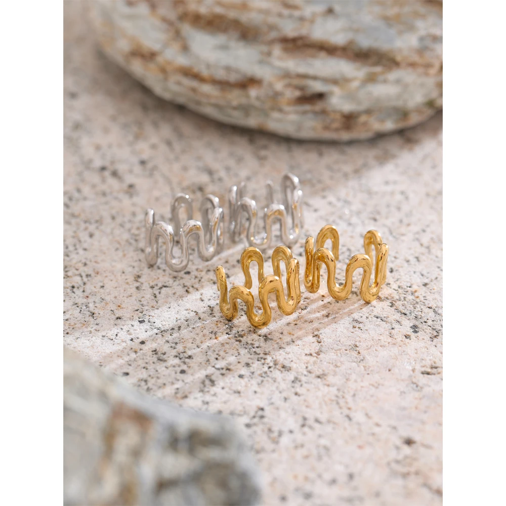 Yhpup حار نمط الفولاذ المقاوم للصدأ غير النظامية قابل للتعديل الأذن العظام أقراط مشبكية الوافدين شعبية سحر المجوهرات بالجملة #4