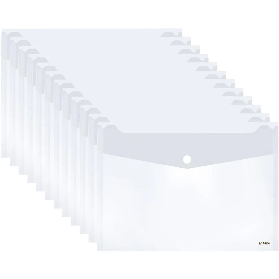 

12 упаковок пластиковых конвертов, прозрачная папка для документов формата А4, полиэтиленовые конверты с застежкой на кнопку Sp, использование для Sch