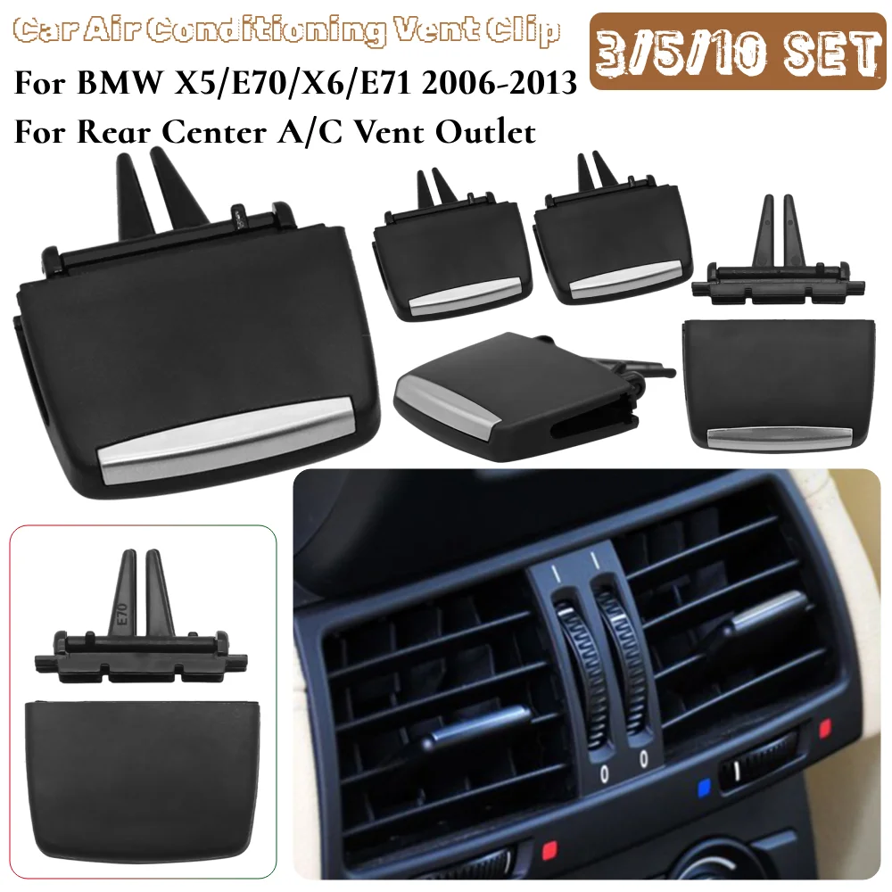 

Car A/C Air Vent Outlet Tab Clip Repair Kit Rear Air Conditioning Vent Outlet Tab Clip Auto Accessories for BMW X6/E71 2008-2014