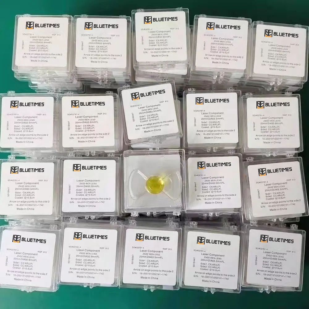 Bluetimes CO2 초점 렌즈 중국 PVD ZnSe 직경 12 18 20 25 FL 38.1 - 190mm CO2 레이저 조각 절단기 Znse 렌즈