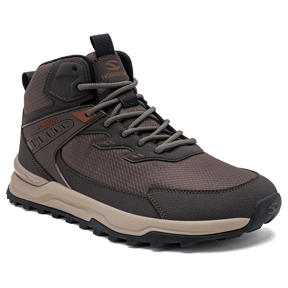 HOBIBEAR Herren Knöchelhohe Wander- und Laufschuhe mit Breiter Passform, Rutschfeste Outdoor-Trail-Wanderschuhe für Männer – Detail 1