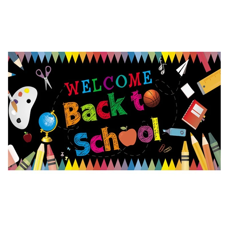 Welcome Back To School Banner, First Day Of School Backdrop Banner ,Welcome Back To School Party Decorations Supplies