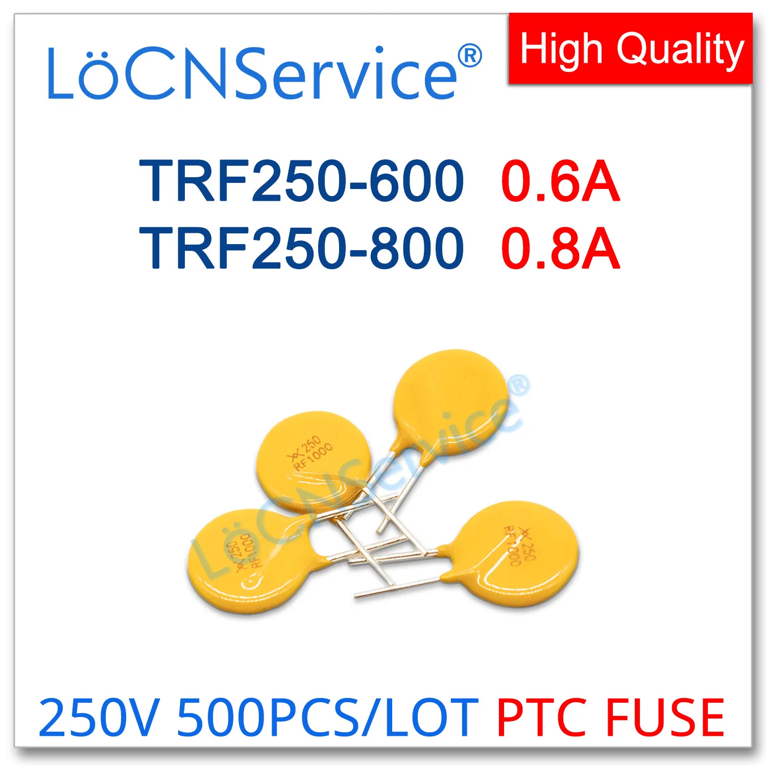 

LoCNService 500PCS TRF250-600 TRF250-800 250V 0.6A 0.8A RF600 RF800 JK250-600U JK250-800U Resettable Fuse PTC DIP Chinese TRF250