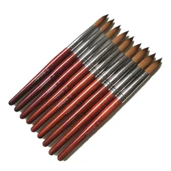 100 Kolinsky Acrylic Nail Art Mink Brush Wood Handle Gel Builder Painting Manicure Drawing Sable Tools Size10-24 Good Quality