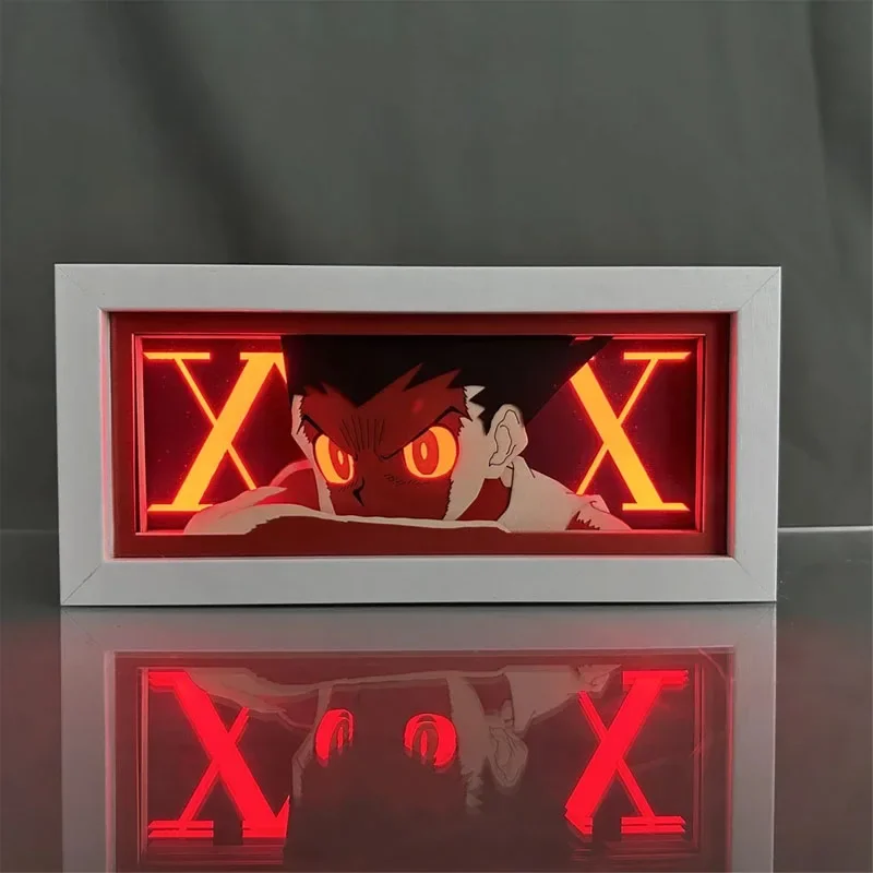 

Hunter X Hunter Led LightBox Atmosphere Lamp Ornaments Model Led Light Paper Cut Shadow Box Killua Zoldyck Gifts Room Decoration