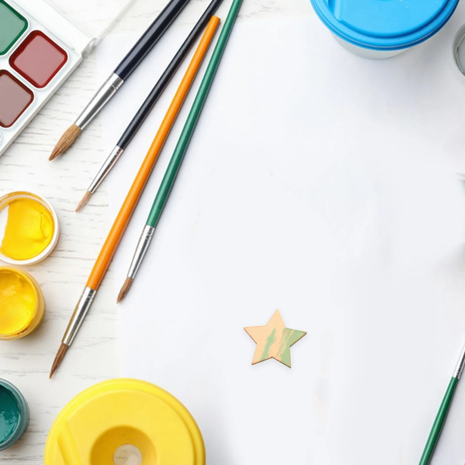 

200Pcs Five-Pointed Star Wooden Craft Shapes Precise Cutouts for DIY Holiday Crafts Wedding Party Decoration Wooden Star