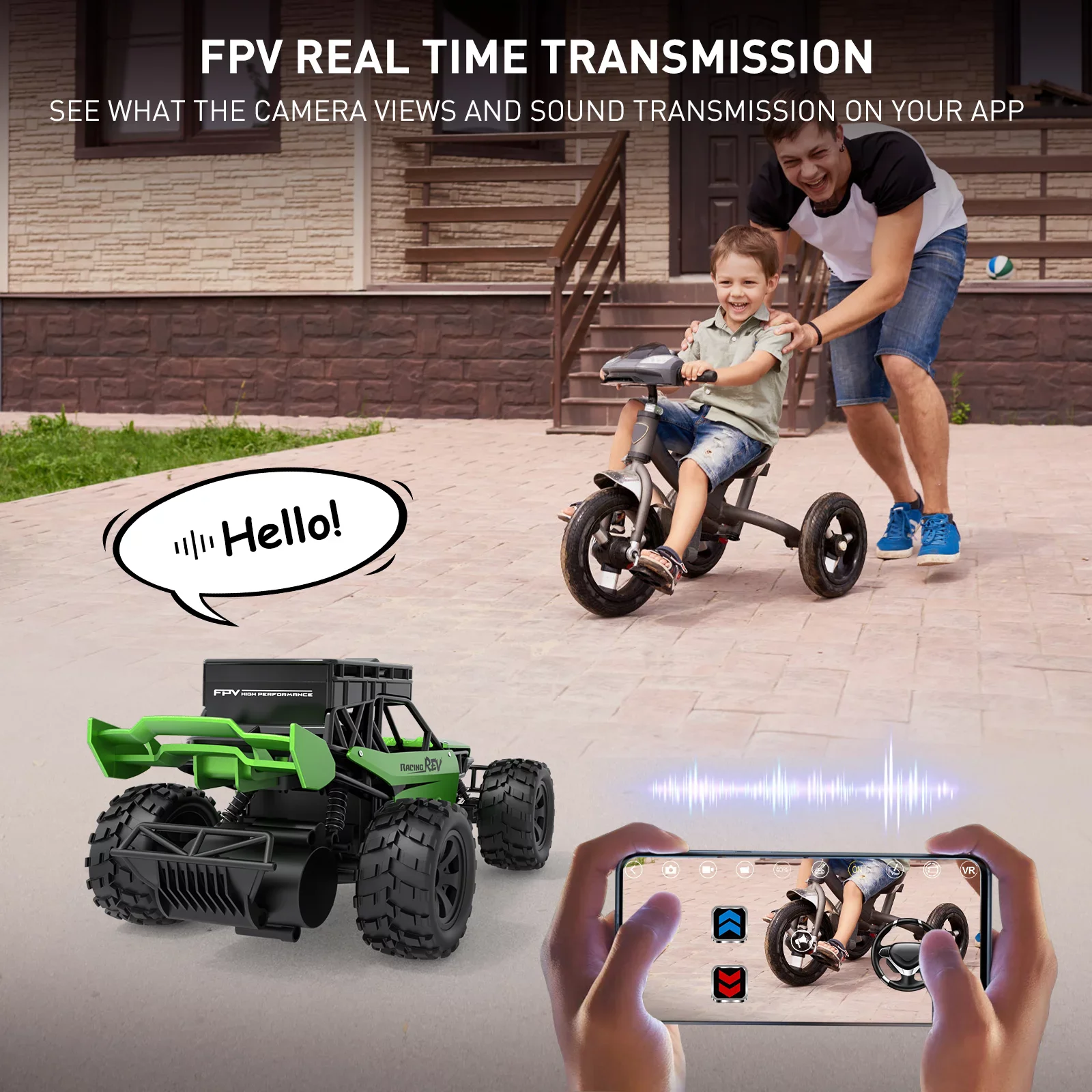 FPV WIFI RC Car With HD Camera Video Remote Control Cars Two-Way Voice Interactive Dialogue Radiocontrol Climbing Toys For Kids