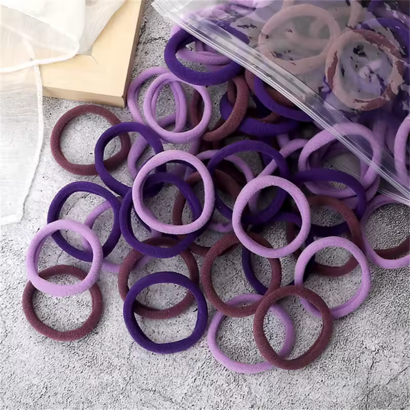 50pcs Black Elastic Hair Band Leagues Ties Colets Scrunchies Springs Gum Accessory For Girl Women No Damage Pigtails Holder Set - Image 11