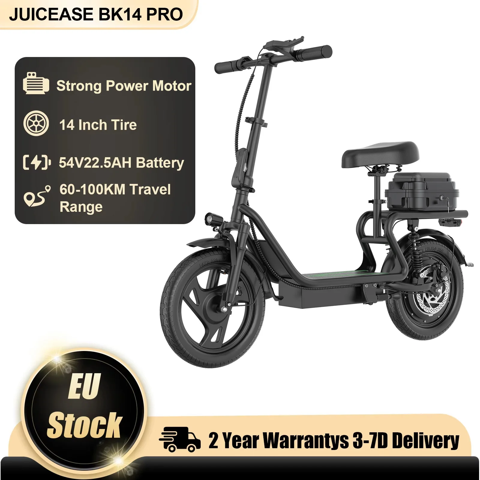 JUICEASE BK14/BK14 PRO Elektrofahrrad 40/100KM Super Lange Reichweite Erwachsenen-E-Bike APP-Steuerung 14 Zoll Fat Tire Mountain E-Bike