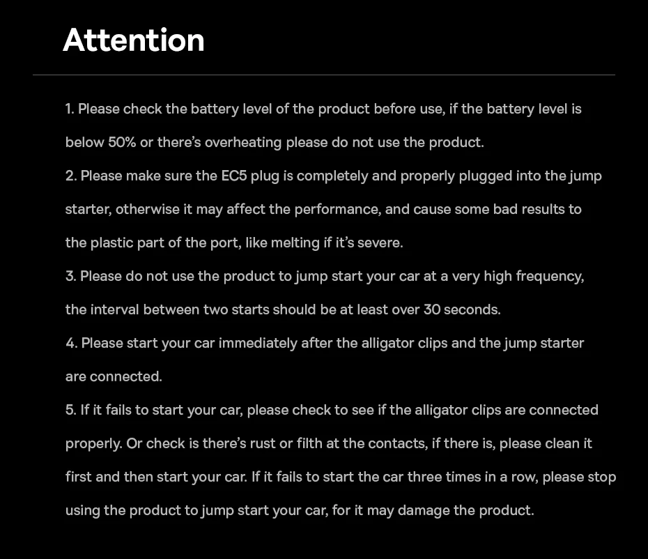 Baseus 1200A Auto Starthilfe Power Bank 12000 mAh Auto Batterie Booster für Diesel Benzin Auto Notstartgerät – Detail 19