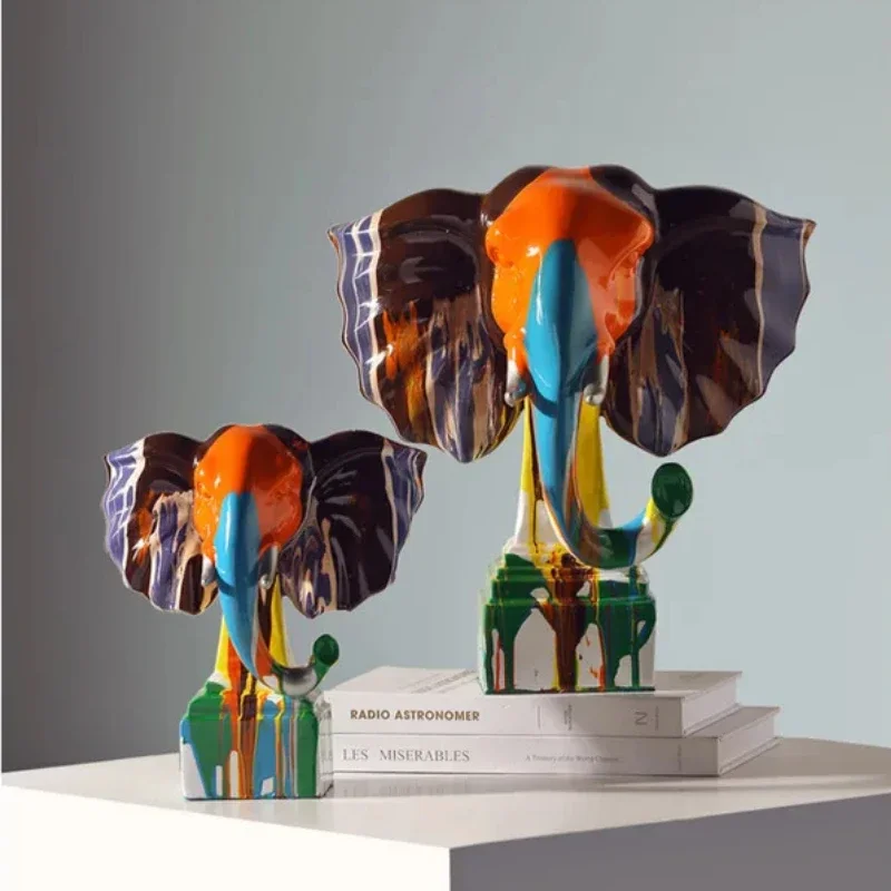 

Abstract Art Elephant Figurines WealthAttracting Decor for Living Room and Entrance Light Luxury Home Accents Elegant Sculpture