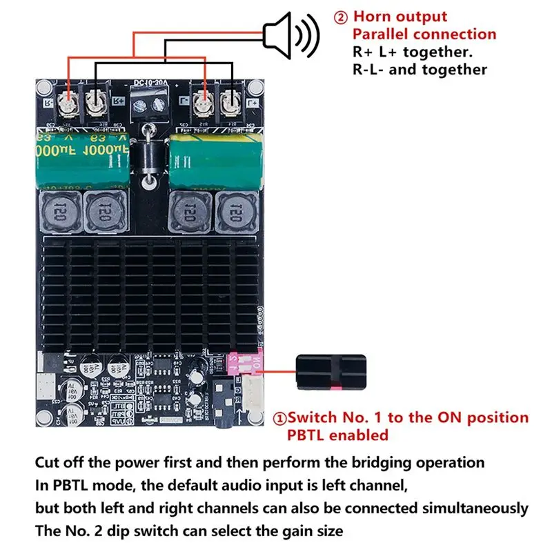 [NEW A09R!】 Stereo Digital Power Amplifier Board TPA3221 Pure Rear Stage Audio Amp DC 10-30V 200W AMP Bridged Mono Subwoofer Spe
