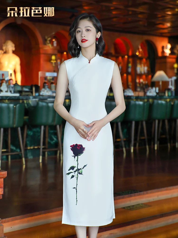 

Ele White Slimming Young Sle Dorabana Daily Improved Summer Dr Chinese Faion Straight Collar No Sve