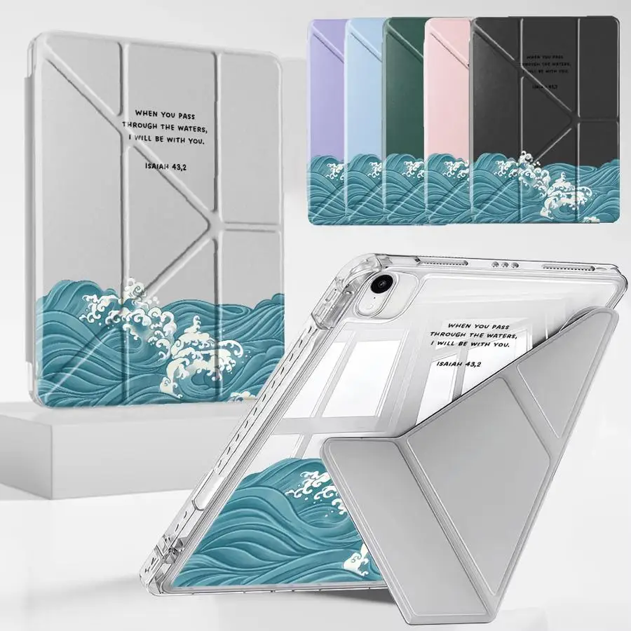 

Holder Cover Tablet Case For iPad Pro 11th 10th 9th 8th 7th 12.9inch Mini 6 7 Air 4 5 M3 M2 M4 11inch Pro 2025 Y-Fold Cartoon